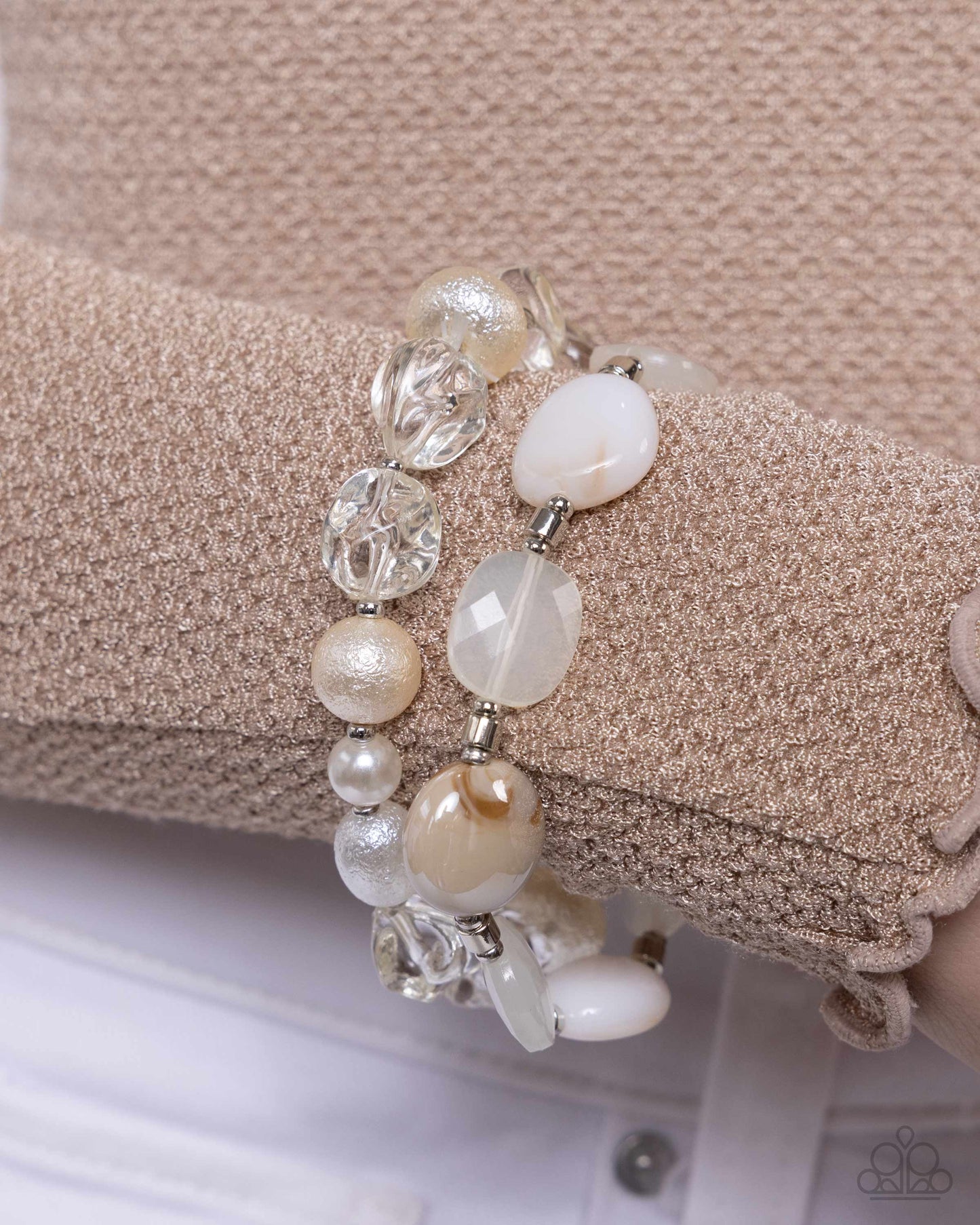 Essential Elegance - White Necklace & Bracelet Set