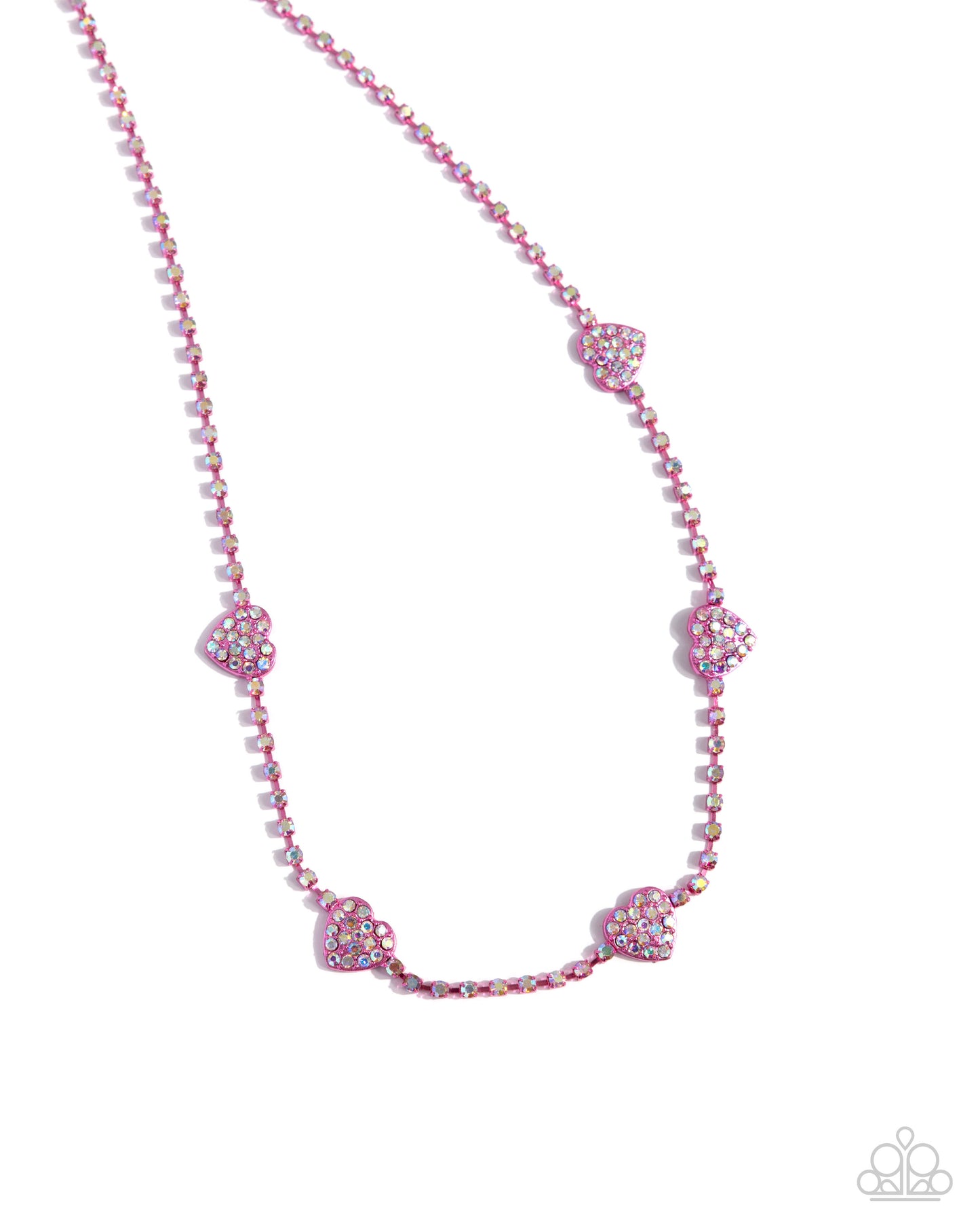 Homecoming Hearts - Pink Necklace