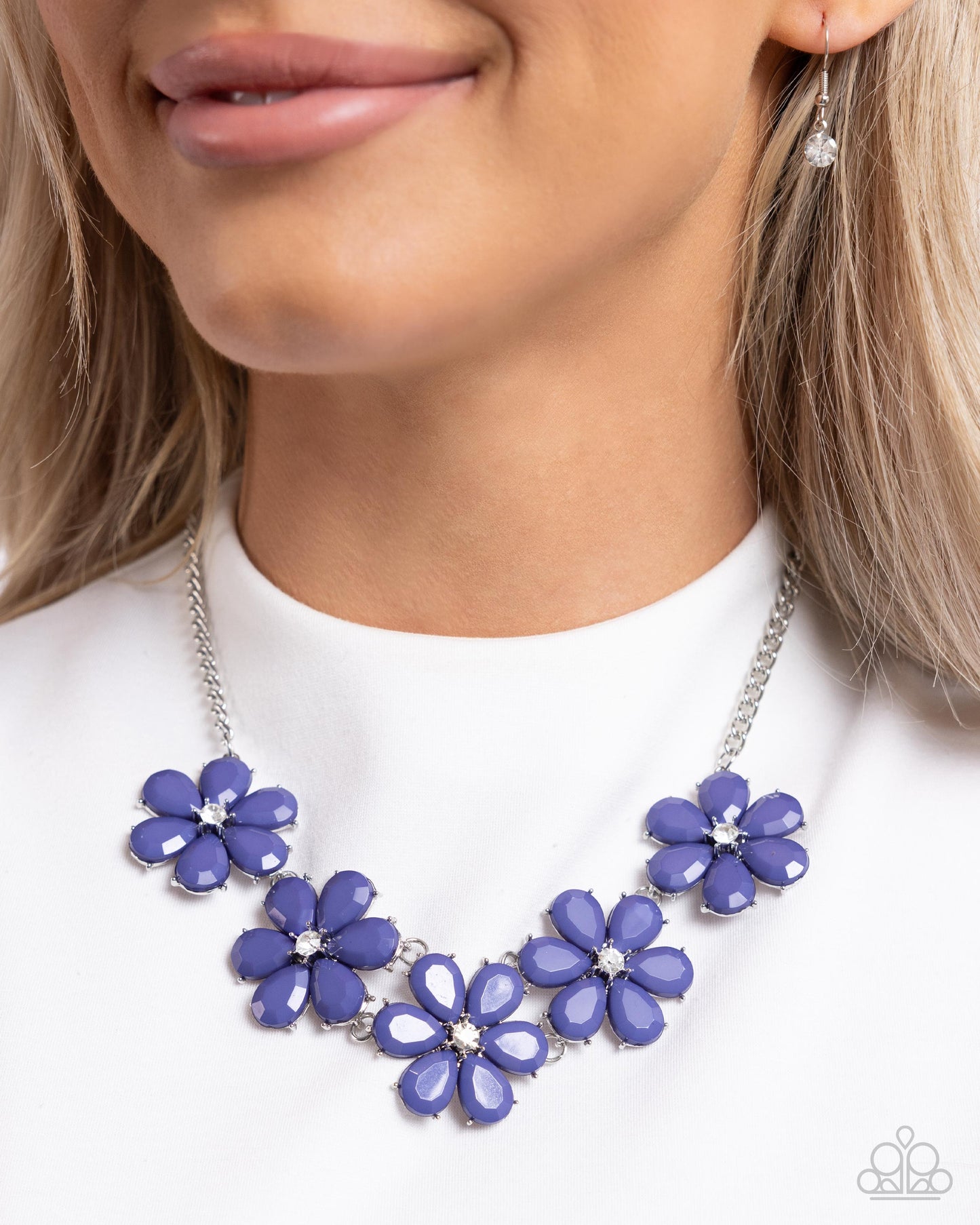 Floral Fun - Blue Necklace & Earring Set