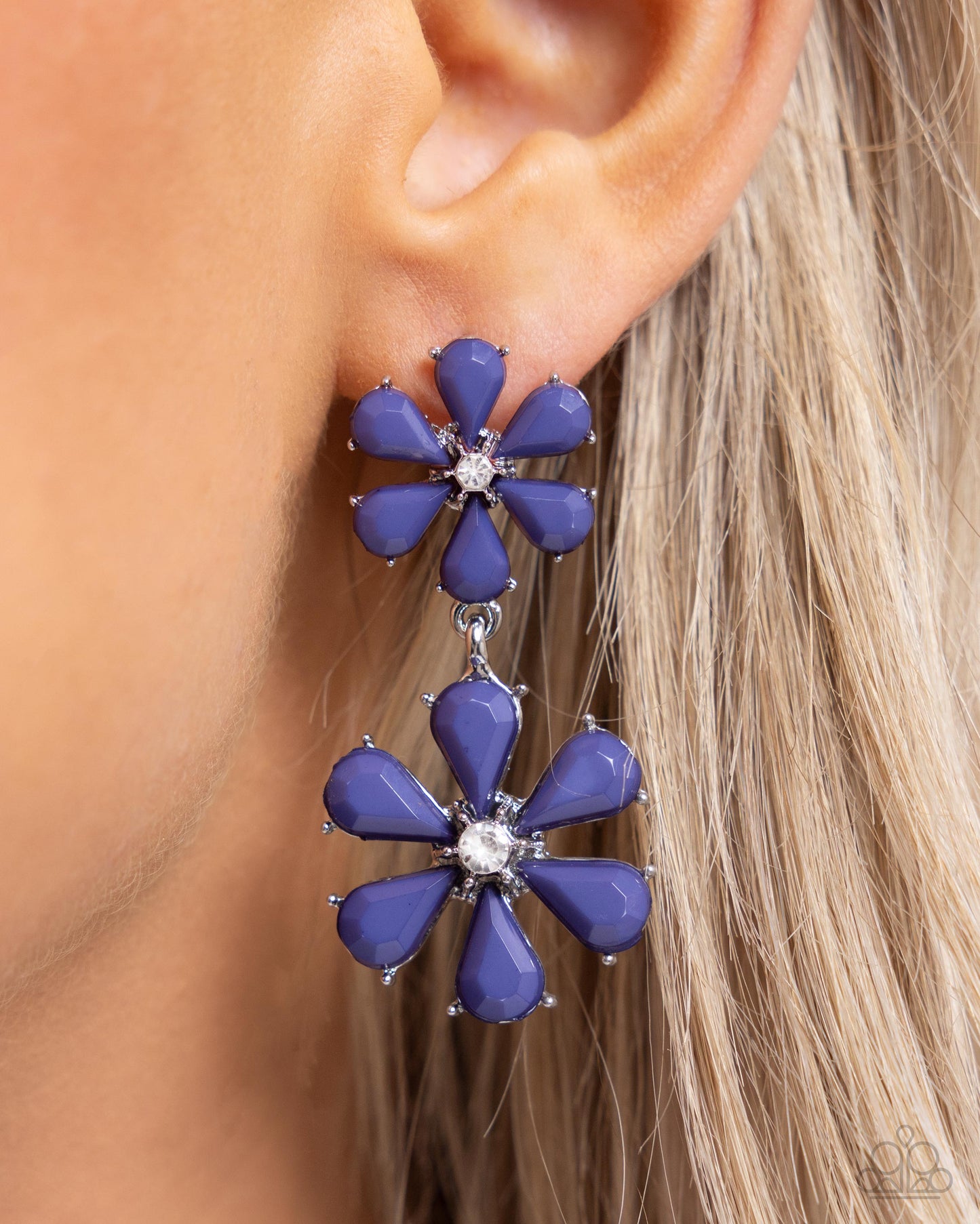 Floral Fun - Blue Necklace & Earring Set