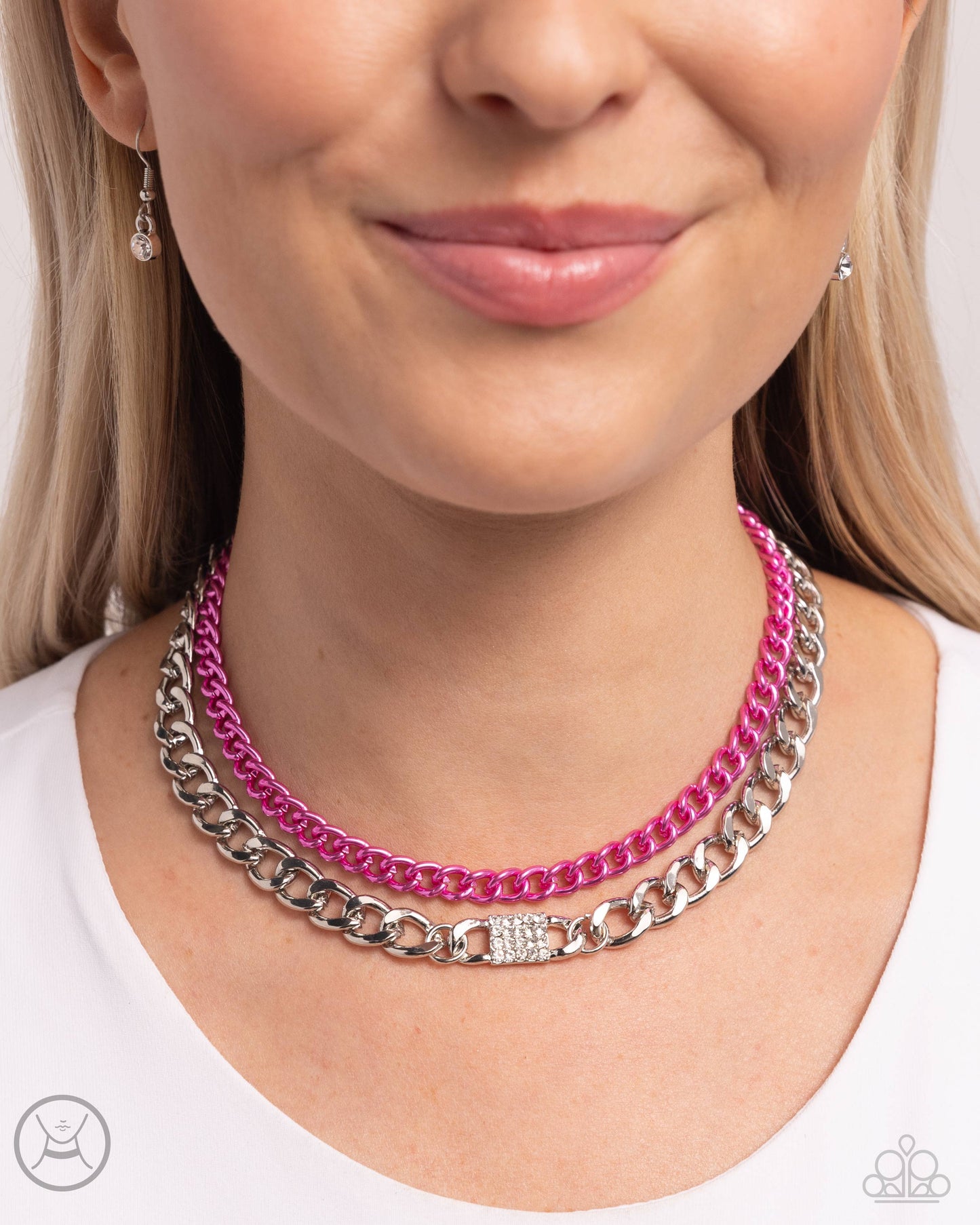 Exaggerated Effort - Pink Necklace