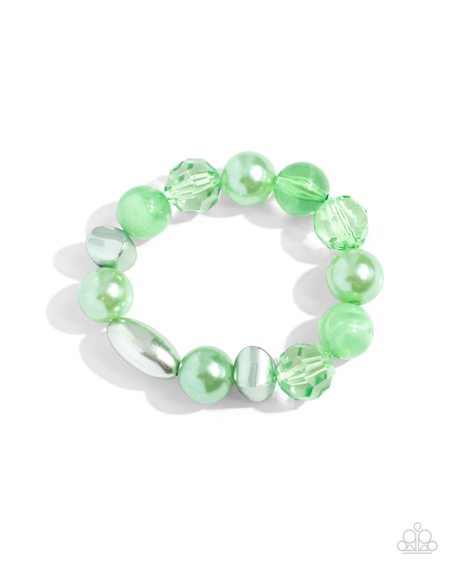 Plentiful Pearls - Green Necklace & Bracelet Set