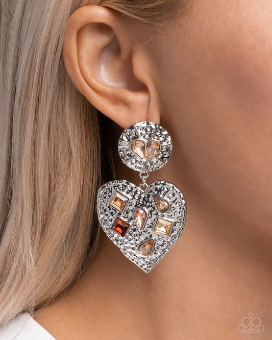 Antiqued Allure - Brown Earring