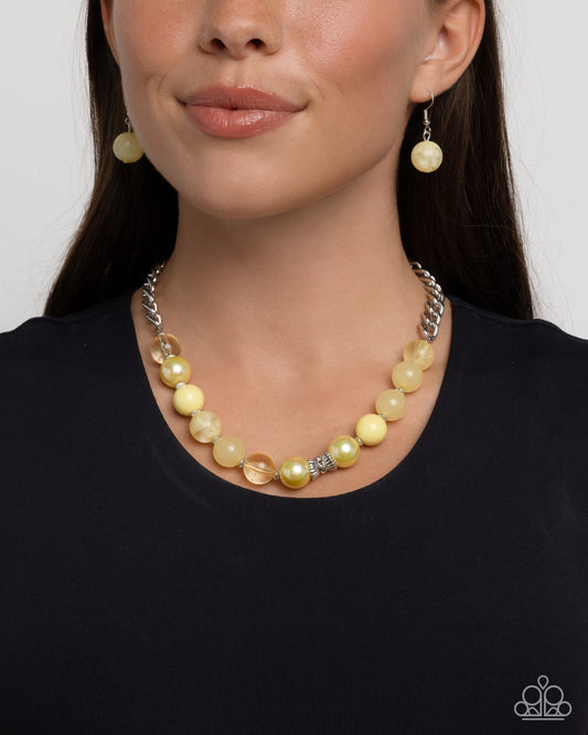 Opulent Opacities - Yellow Necklace