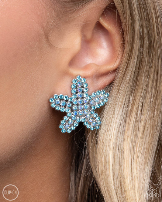 Starfish Serenade - Blue Clip On Earring