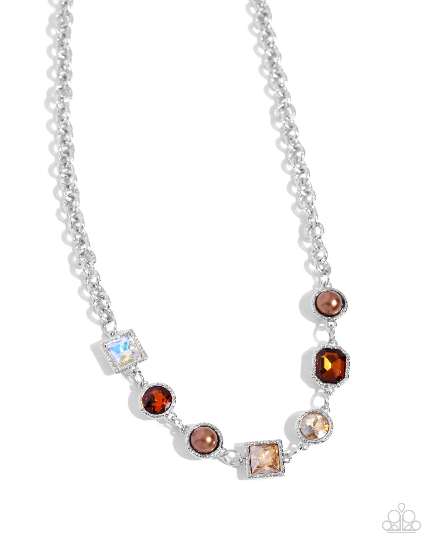 Bejeweled Bravado - Brown Necklace