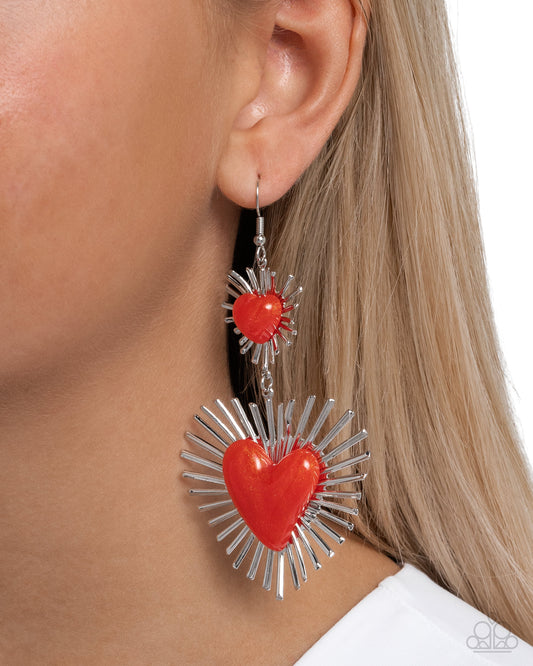 Sunburst Sweethearts - Red Earring