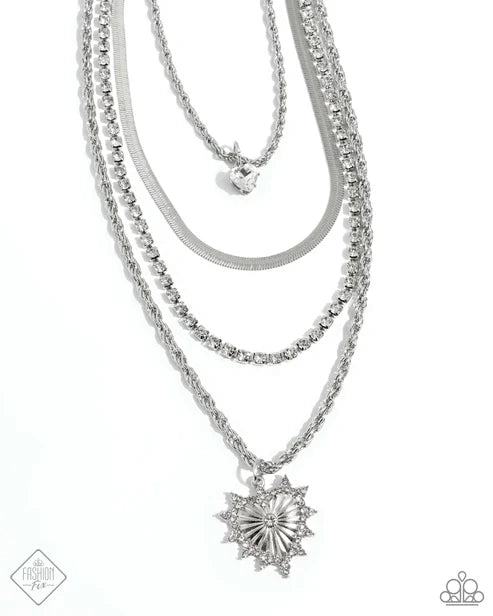 Excessive Embellishment - White Necklace & Bracelet Set