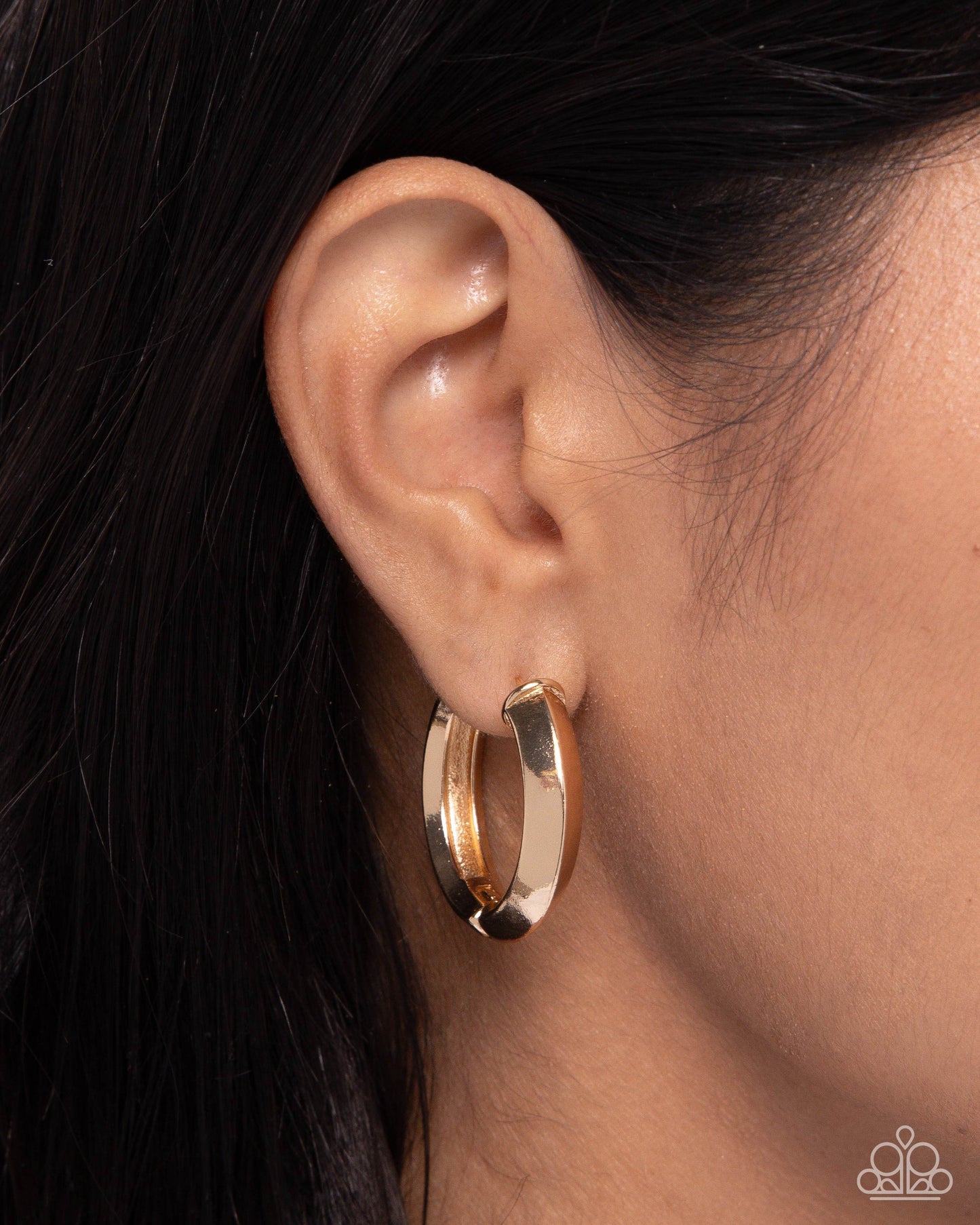 Hinged Homage - Gold Hoop Earring