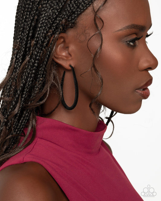 The Right Angle - Black Hoop Earring