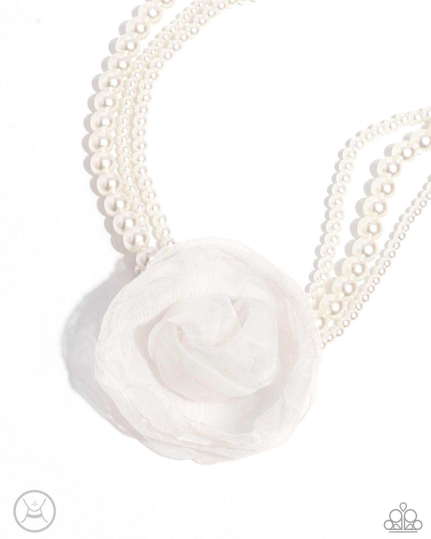 Radiant Rosette - White Choker Necklace (Summer Party Pack Exclusive 2024)