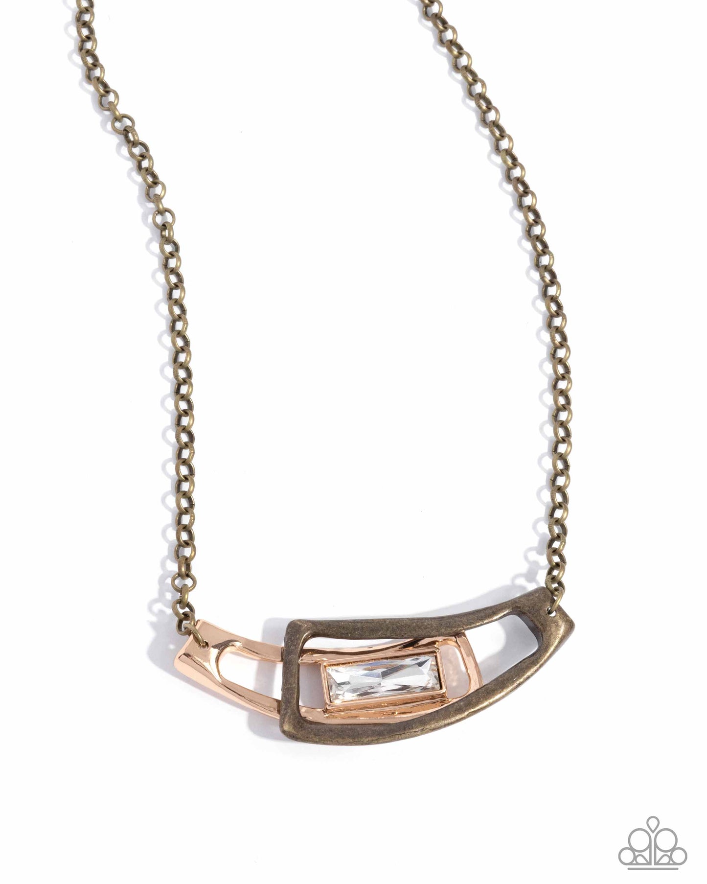 Interlocked Improv - Brass Necklace