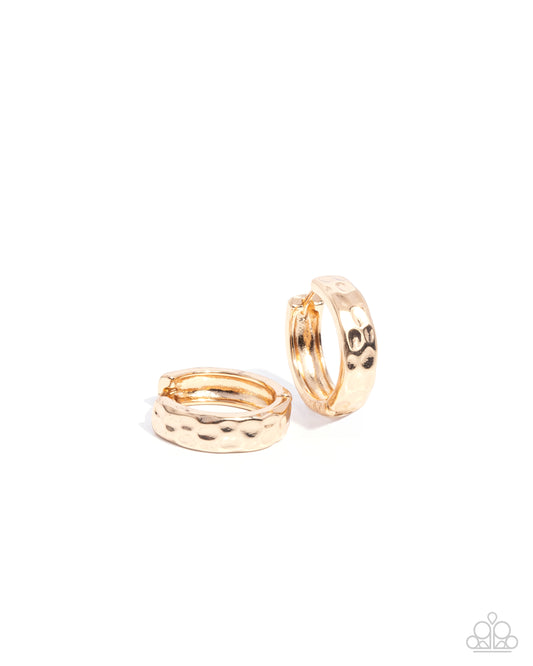 Hammered Hyperaware - Gold Hoop Earring