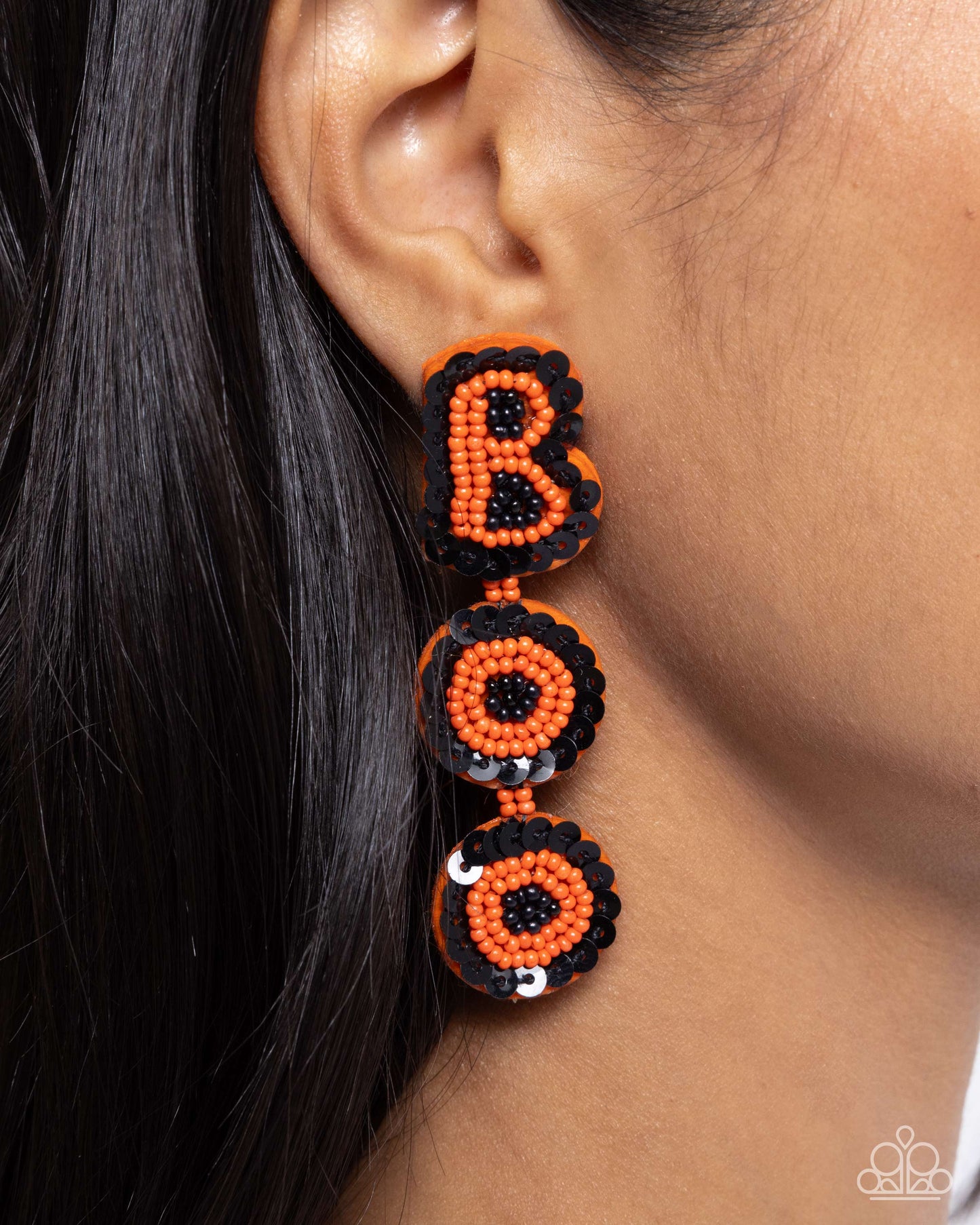 Halloween Bash - Orange Seed Bead Earring