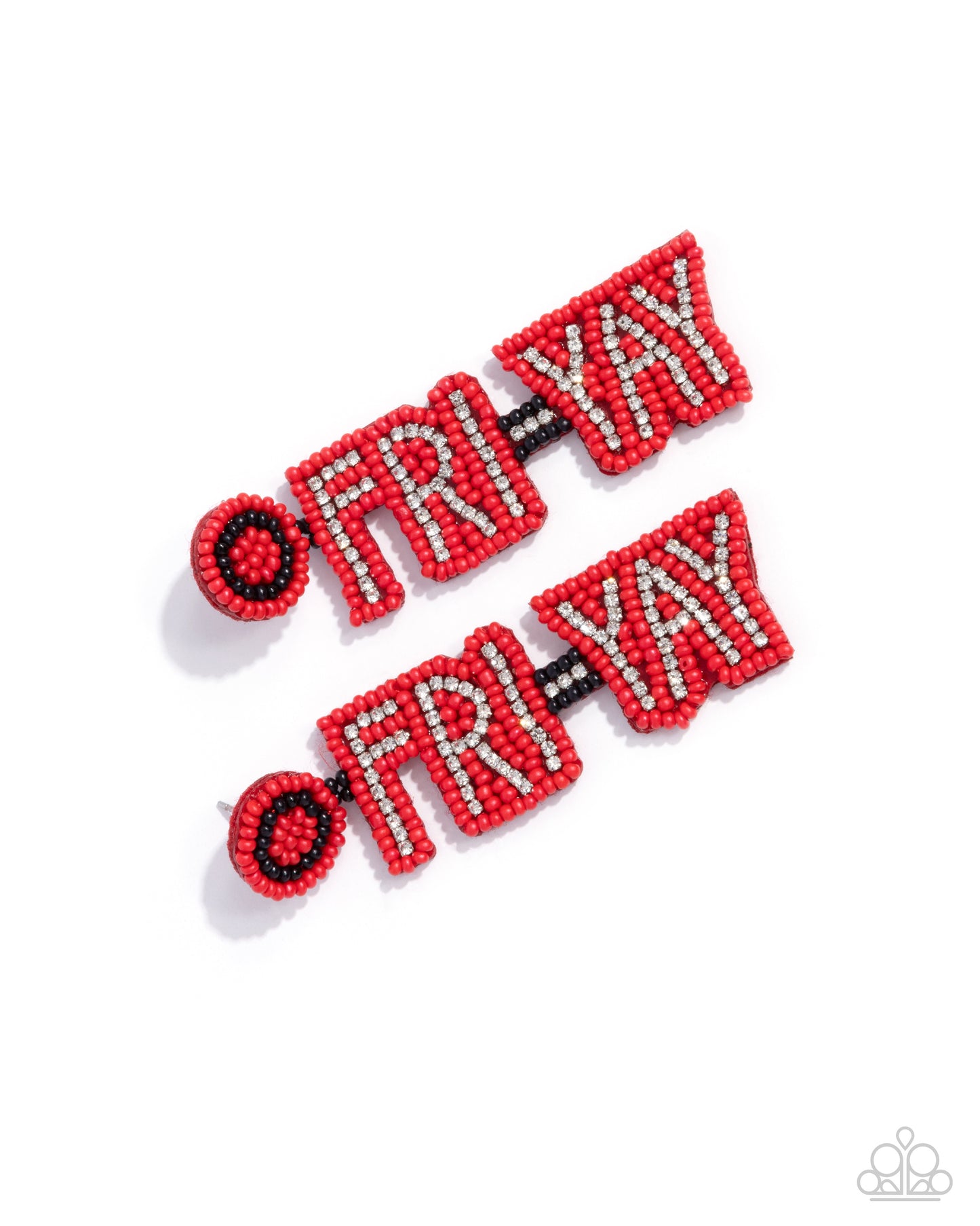 Its Friday! - Red Seed Bead Earring