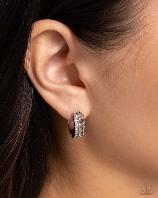 Lethal Layers - White Hoop Earring
