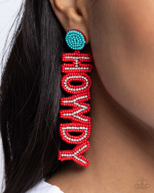 Howdy Headline - Red Seed Bead Earring