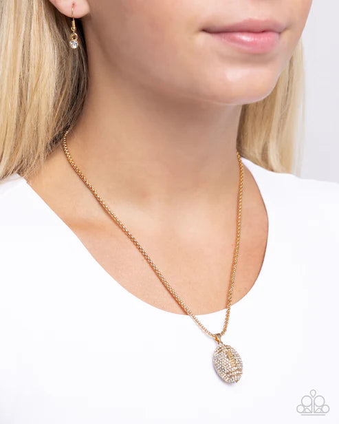 End Zone Elegance - Gold Necklace