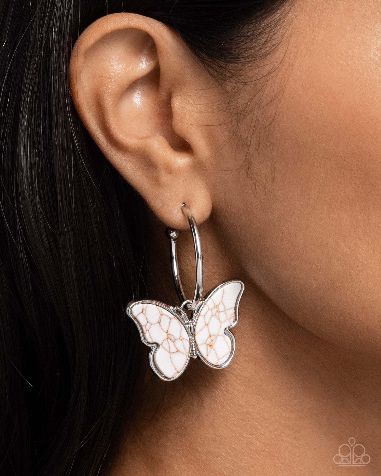 Melodic Mariposa - White Earring