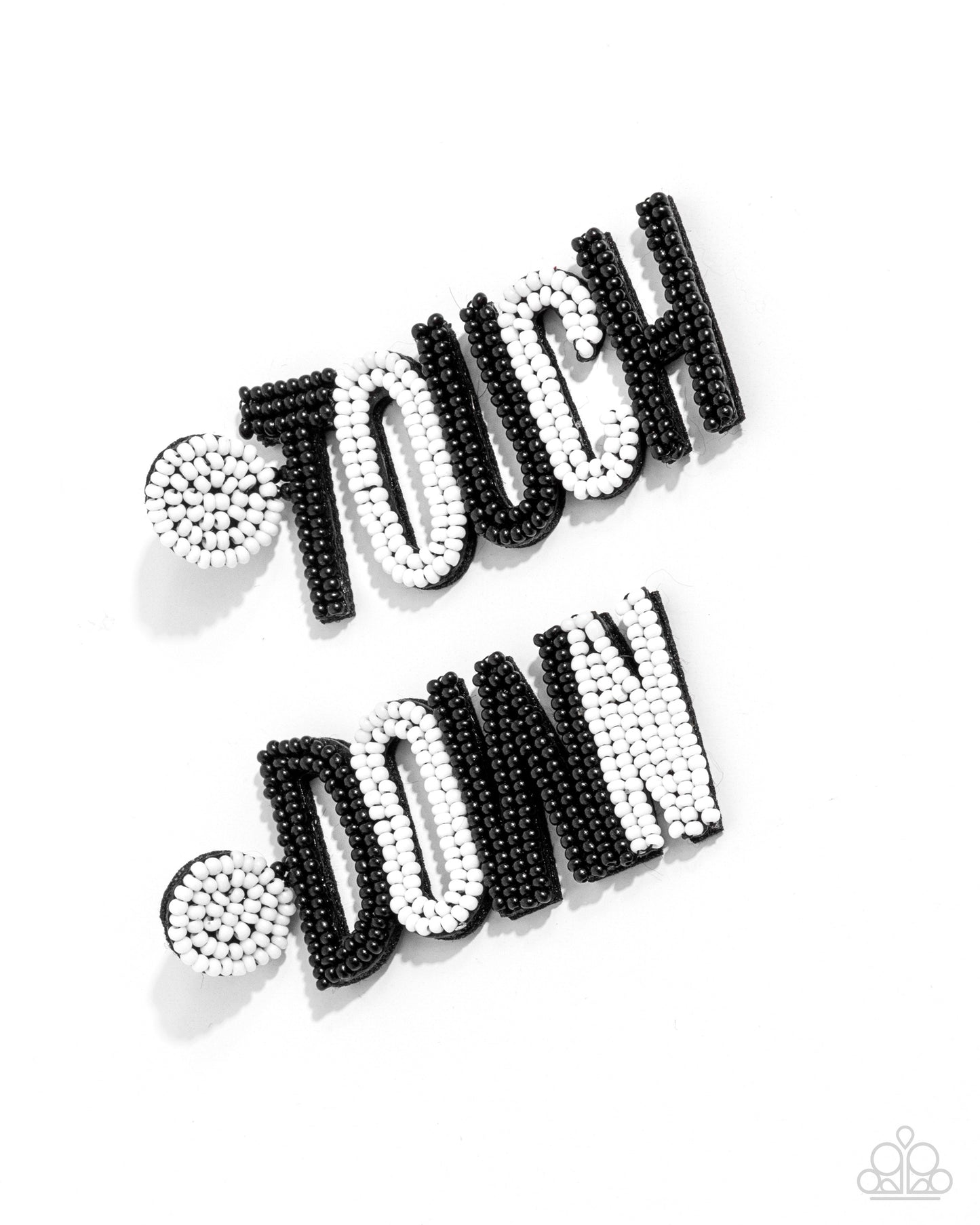 Touchdown Texture - Black Seed Bead Earring