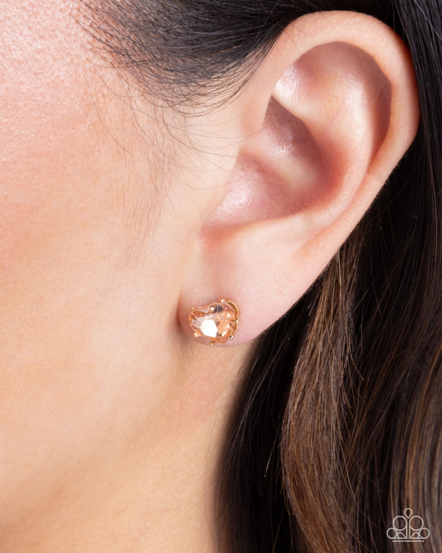 Sweetheart Stunner - Gold Stud Earring