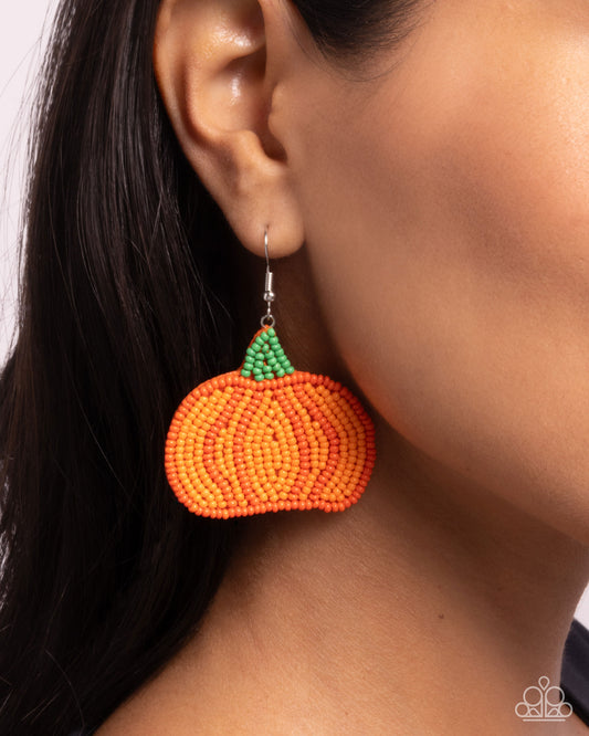 Pumpkin Pizzazz - Orange Earring