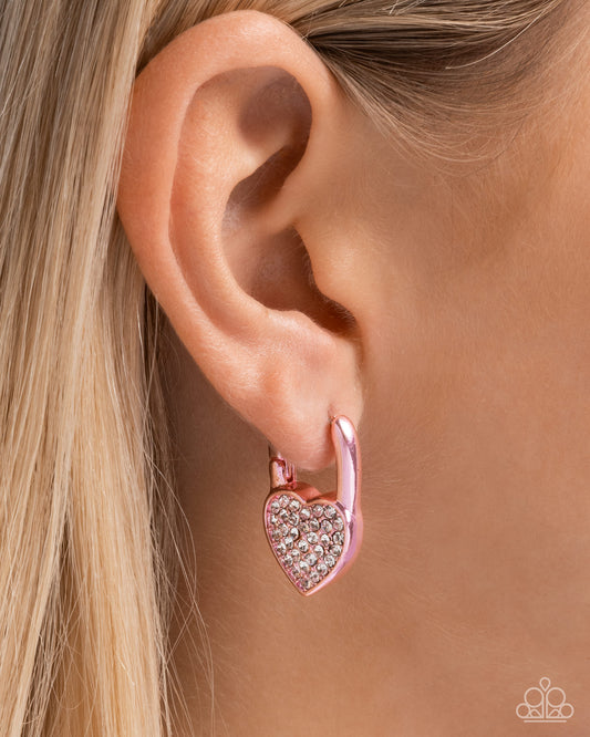 Padlocked Promise - Pink Earring