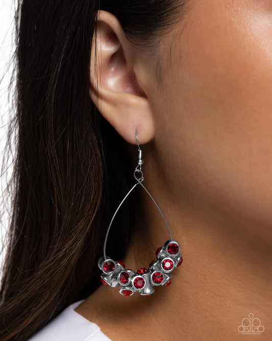 Courageous Chandelier - Red Earring