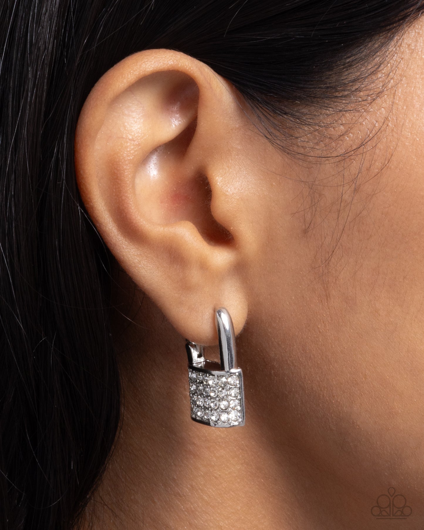 Locked Luxury - White Earring