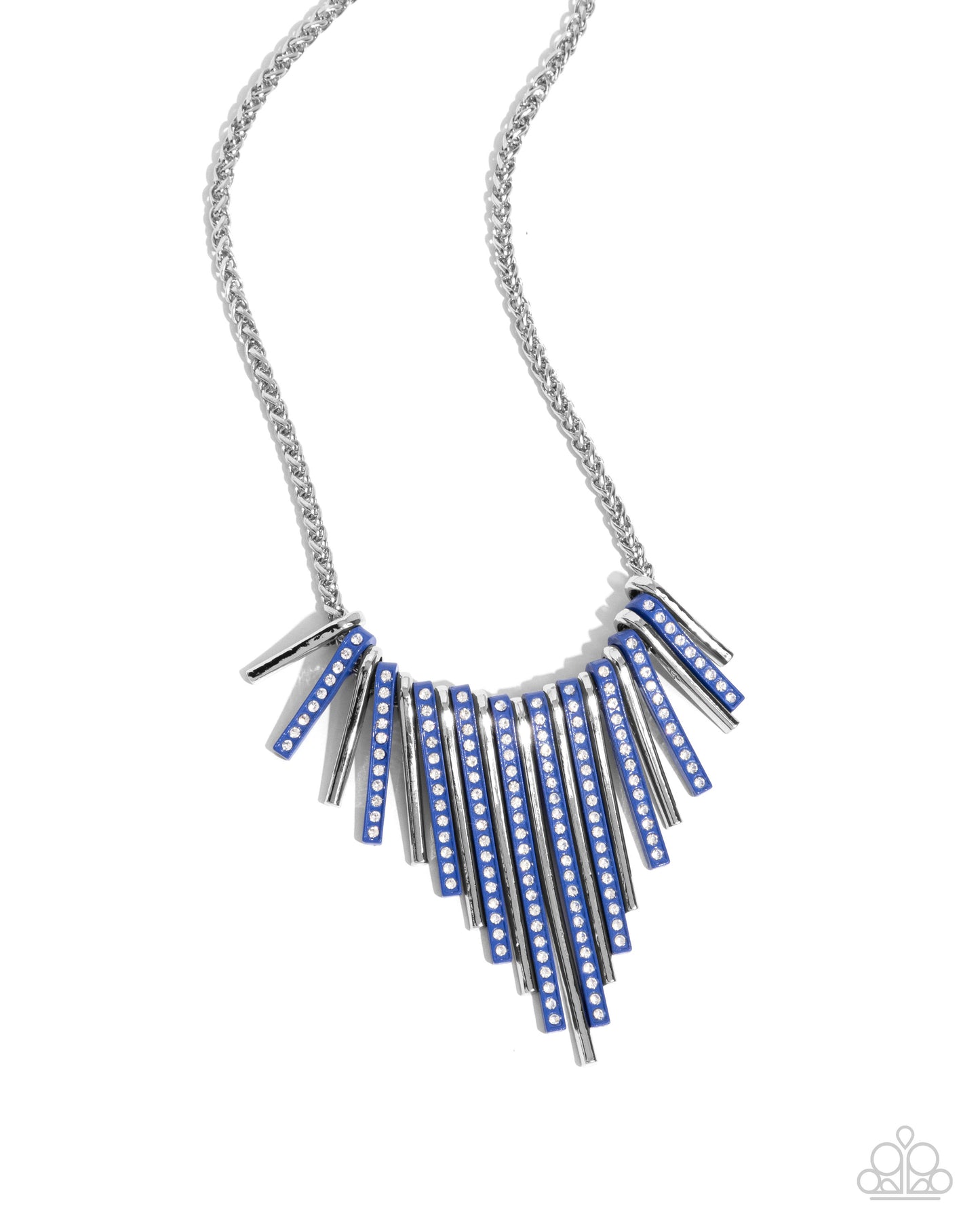 Complete Look! Fashionable Fringe - Blue Necklace & Bracelet Set