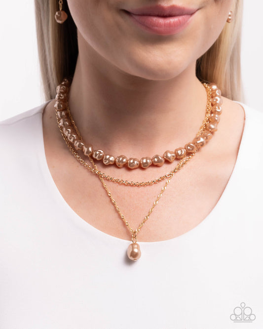Baroque Bling - Brown Necklace