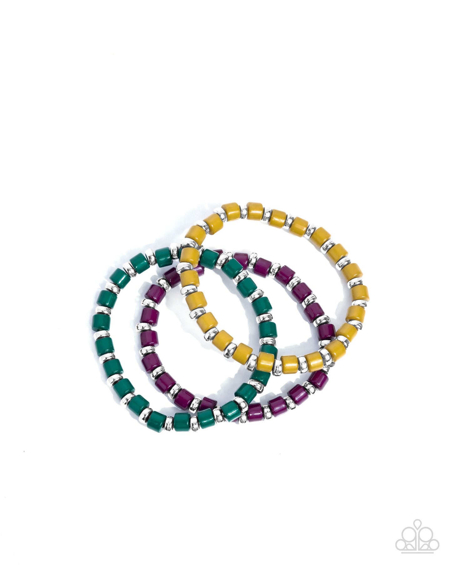 Complete Look! Trendy Trio - Green Necklace & Bracelet Set
