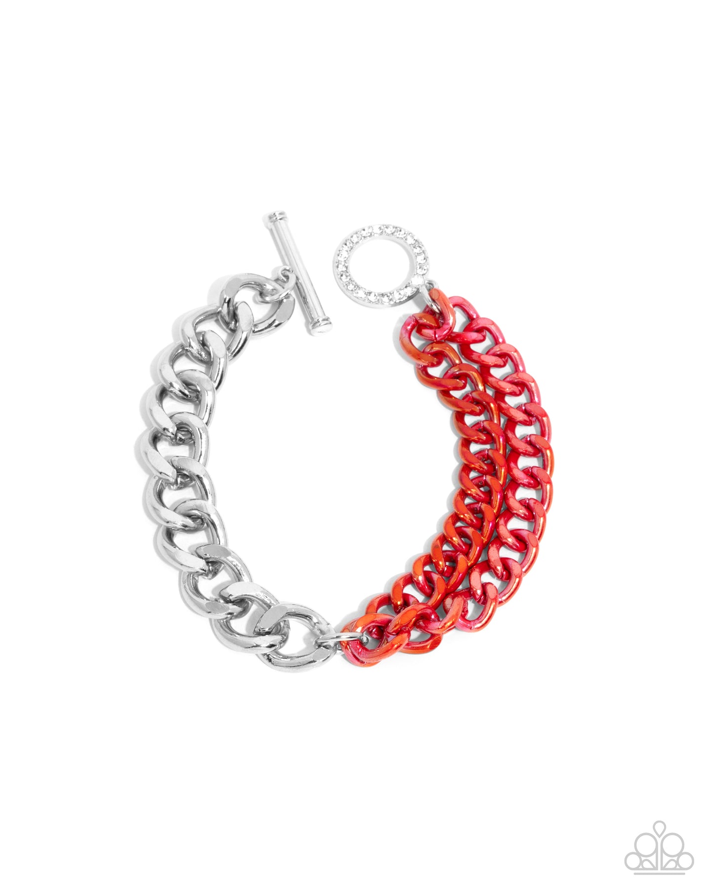 Complete Look! Iridescent Icon - Red Necklace & Bracelet Set