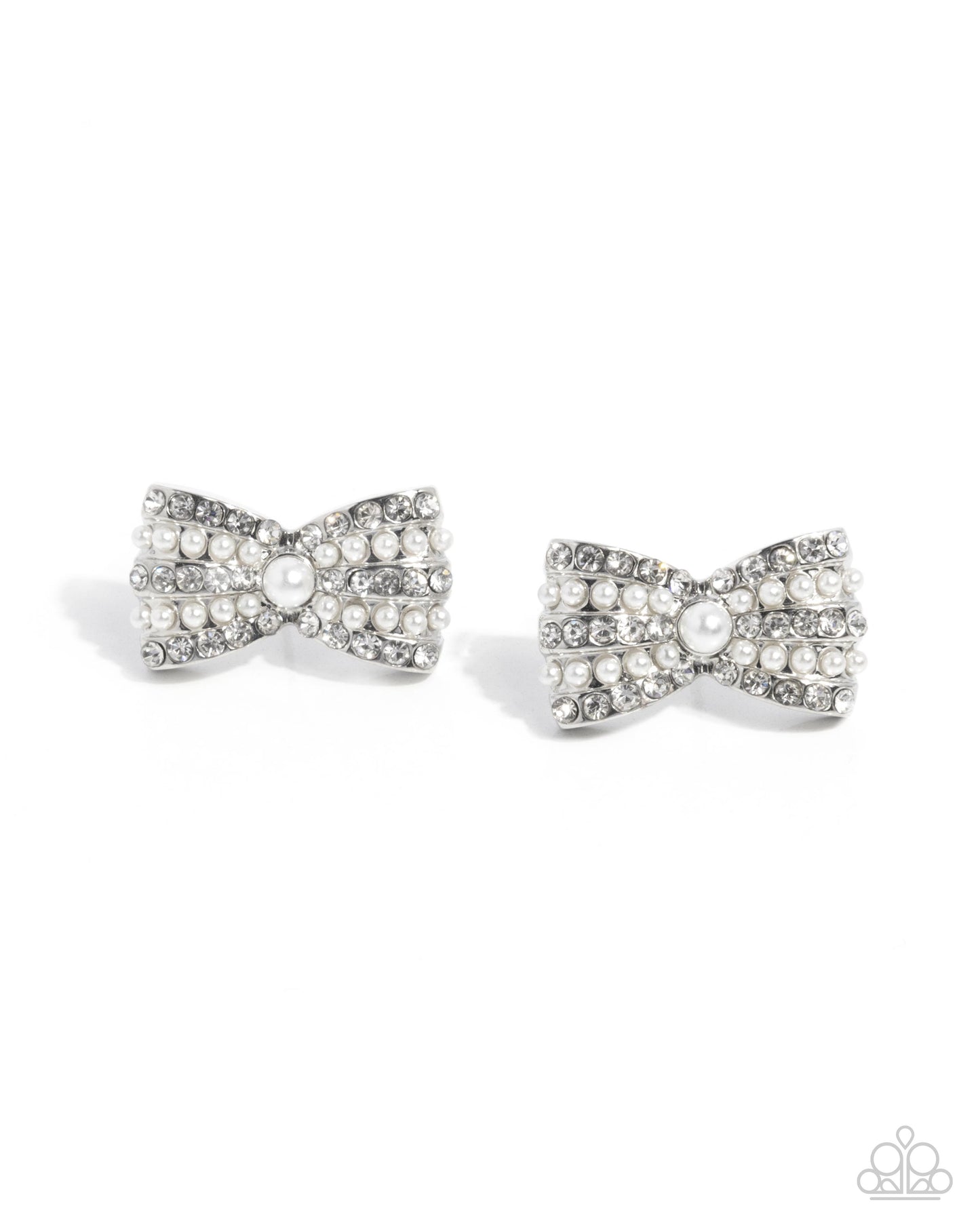 Complete Look! Admirable Aria - White Bracelet & Earrings