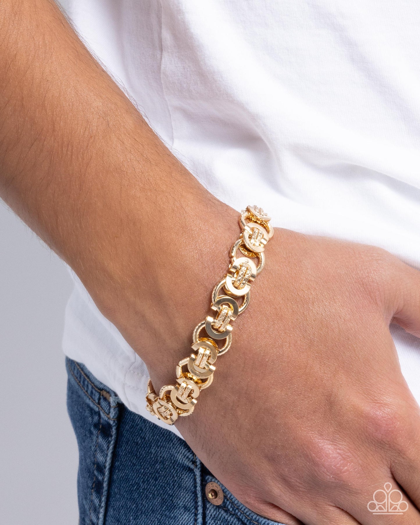 Complete Look! Fatal Fusion - Gold Mens Necklace & Bracelet