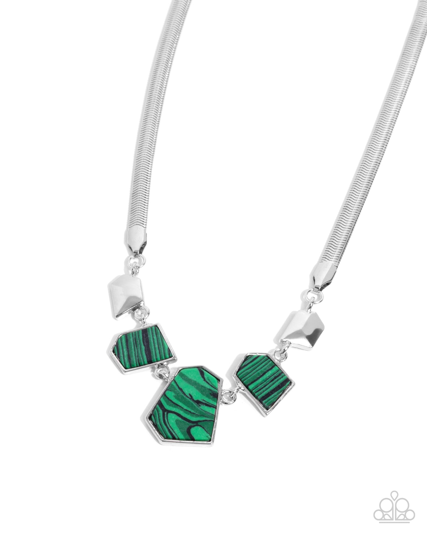 Complete Look! Lined Legacy - Green Necklace & Bracelet Set