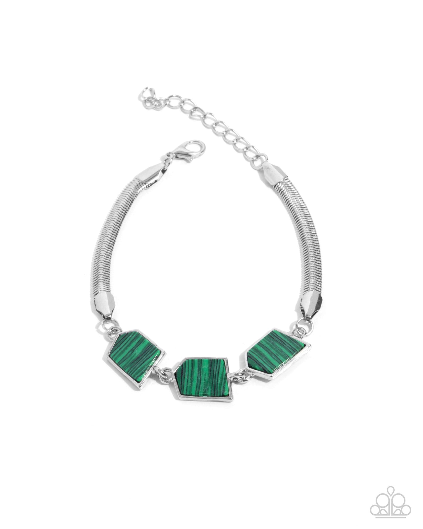 Complete Look! Lined Legacy - Green Necklace & Bracelet Set