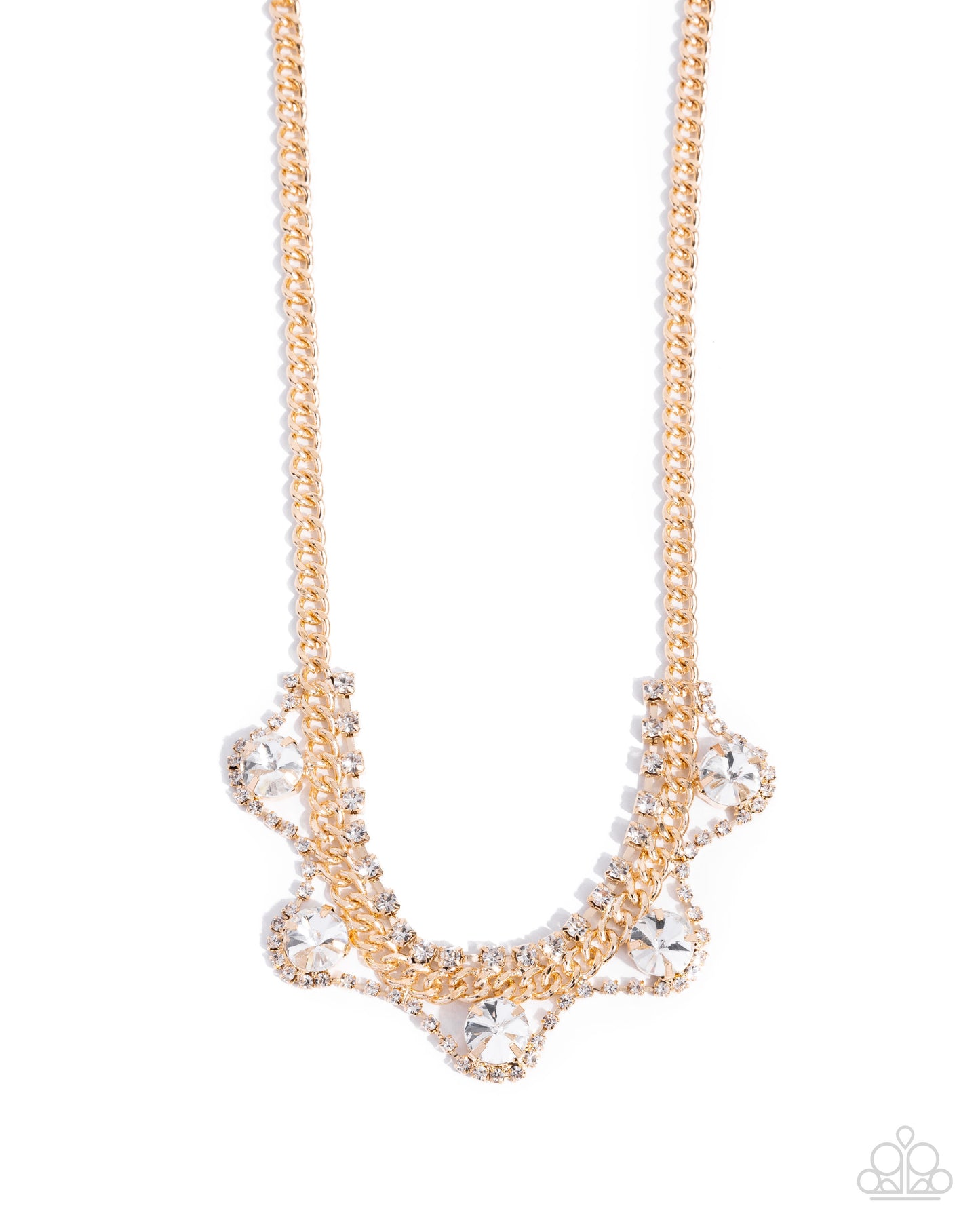 Complete Look! Never Enough Elegance - Gold Necklace & Earring Set