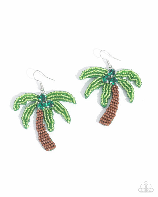 Pampered Palm Tree - Green Earring