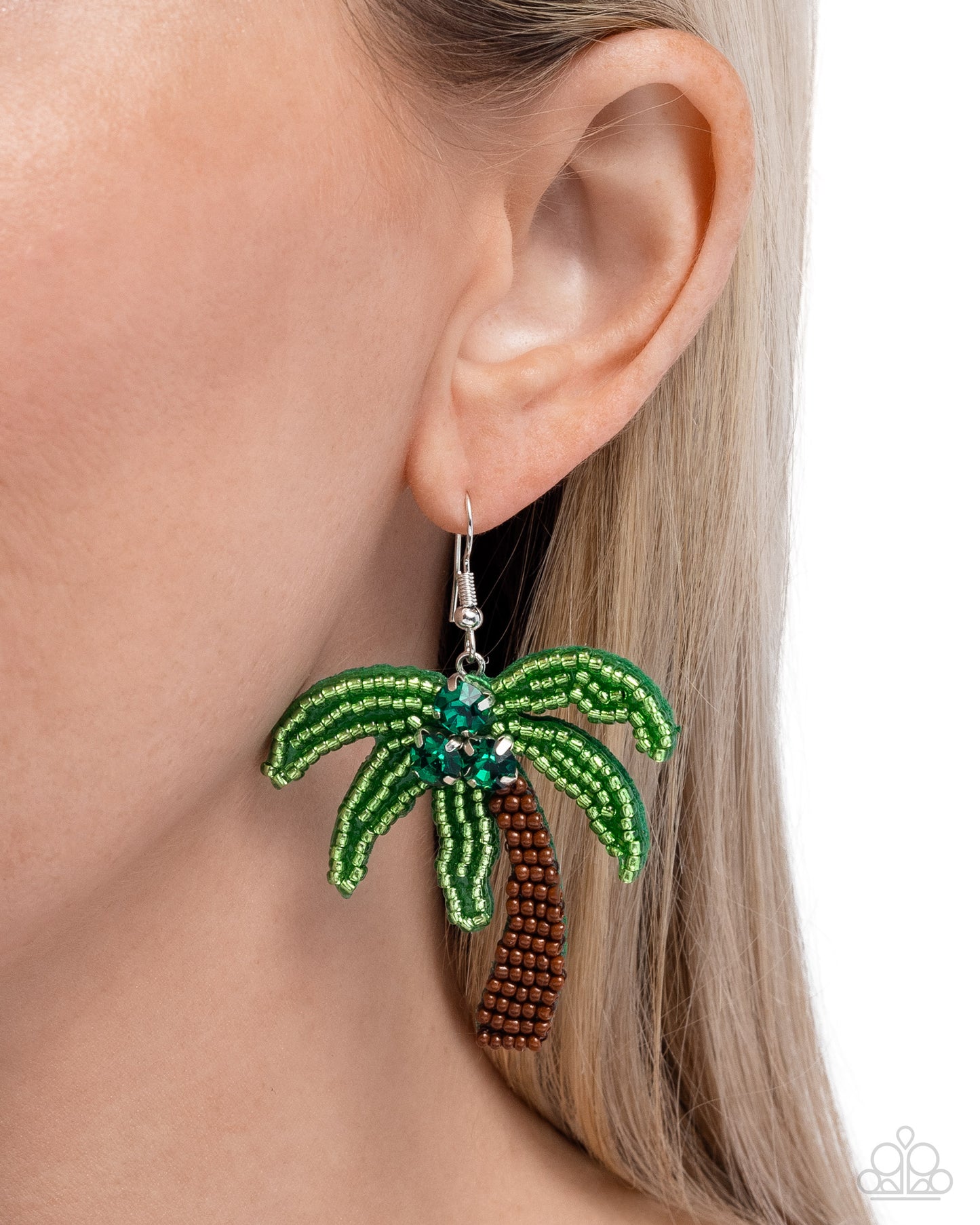 Pampered Palm Tree - Green Earring