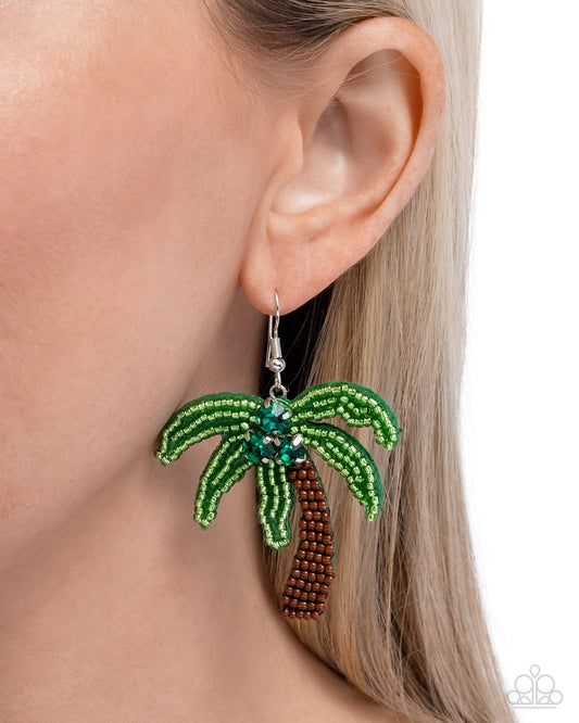 Pampered Palm Tree - Green Earring