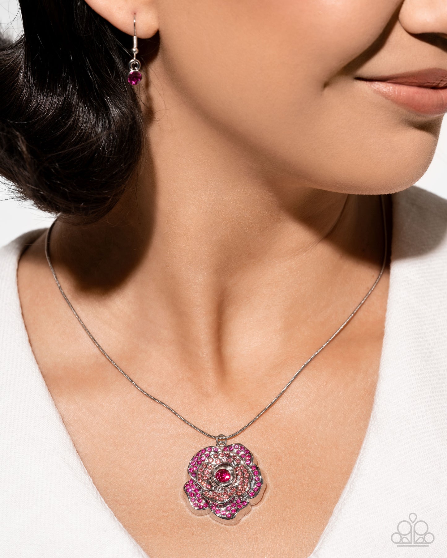 Blossoming Belle - Pink Necklace & Bracelet Set (LOP 04-25)