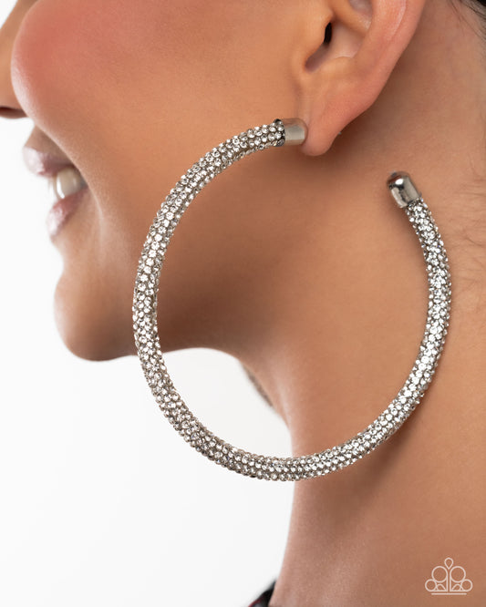 Classy Condition - White Hoop Earring (LOP 05-25)