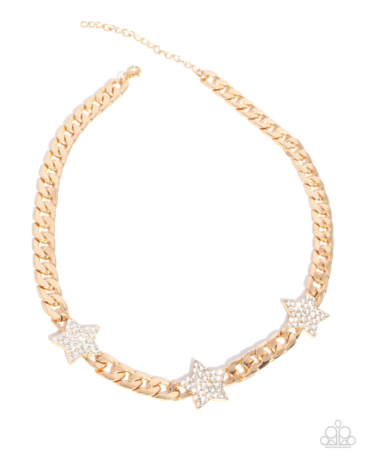 Uncle Sam Stars - Gold Necklace