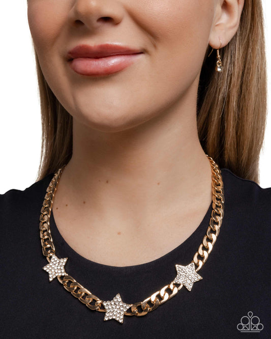 Uncle Sam Stars - Gold Necklace