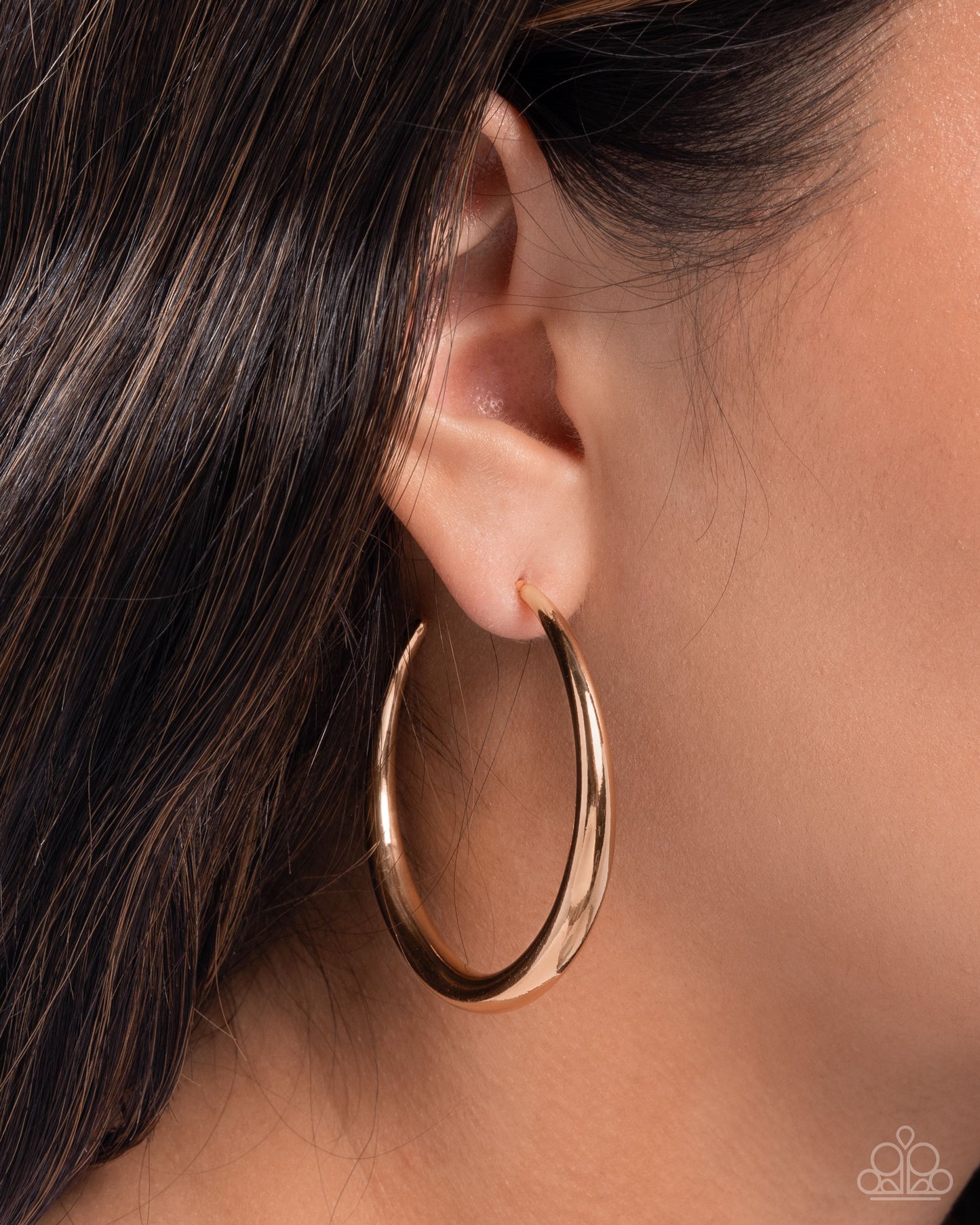 Sleek Selvage - Gold Hoop Earring