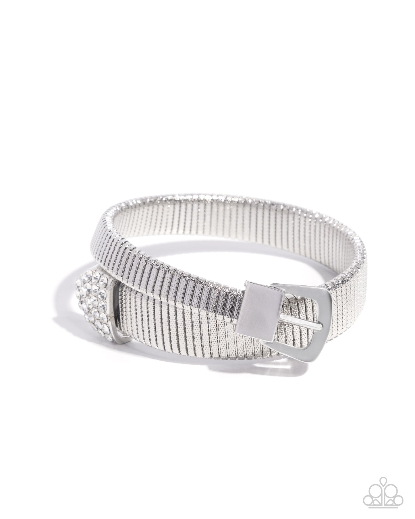 Belted Brilliance - White Bracelet