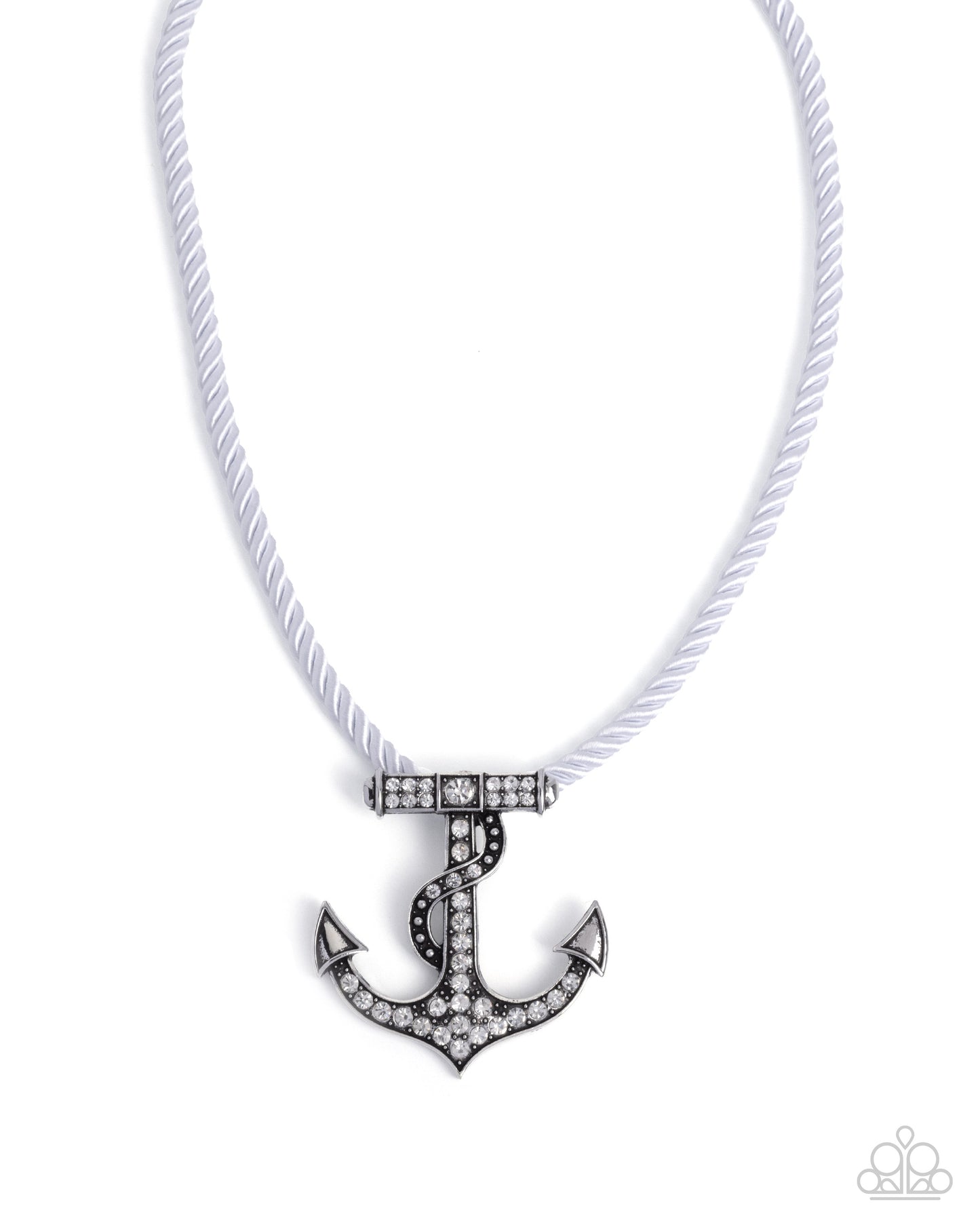 Anchored Allure - White Necklace