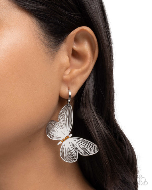 Fluttering Folk - Orange Earring