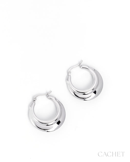 Prava - Silver Hoop Earring by CACHET